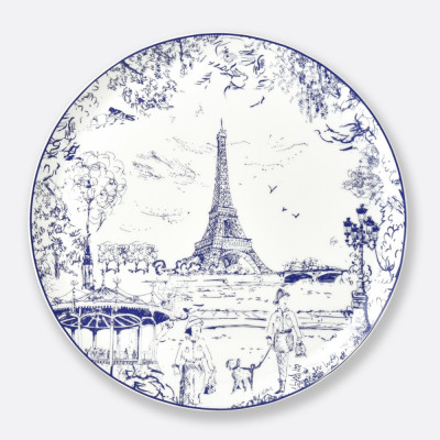 Блюдо для торта 32см серии Tout Paris Bleu Nuit Tour Eiffel от Bernardaud
