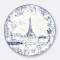 Блюдо для торта 32см серии Tout Paris Bleu Nuit Tour Eiffel от Bernardaud