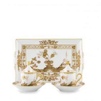 Набор для эспрессо на двоих с подносом от Ginori коллекция Oriente Italiano цвет Aurum