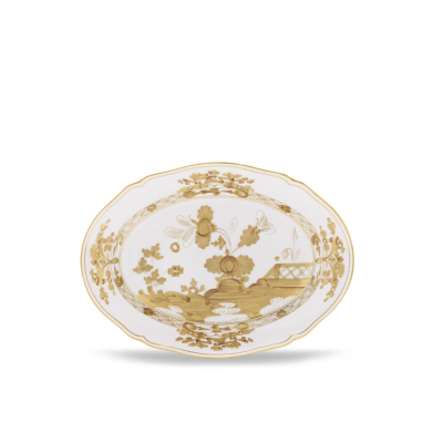 Овальное блюдце от Ginori коллекция Oriente Italiano цвет Aurum