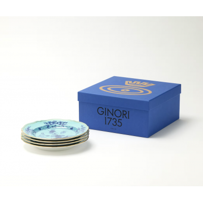  4 десертные тарелки 21см от Ginori коллекция Oriente Italiano цвет Iris