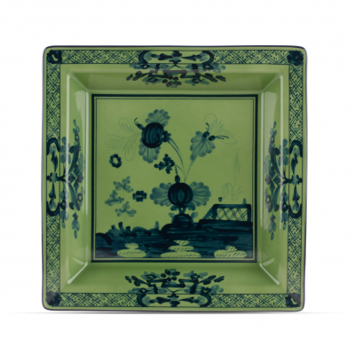 Большой квадратный поднос от Ginori коллекция Oriente Italiano цвет Malachite
