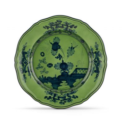 Плоская тарелка от Ginori коллекция Oriente Italiano цвет Malachite