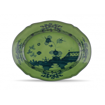 Большое овальное блюдо от Ginori коллекция Oriente Italiano цвет Malachite