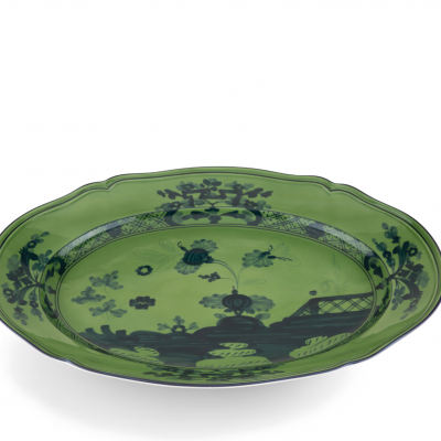 Большое овальное блюдо от Ginori коллекция Oriente Italiano цвет Malachite