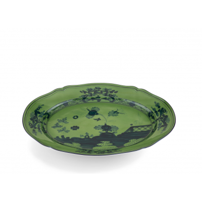 Большое овальное блюдо от Ginori коллекция Oriente Italiano цвет Malachite
