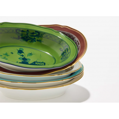 Овальная чаша от Ginori коллекция Oriente Italiano цвет Malachite