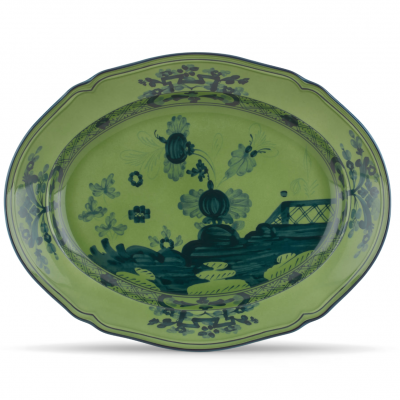 Овальное блюдо от Ginori коллекция Oriente Italiano цвет Malachite