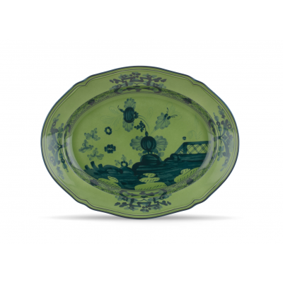 Овальное блюдо от Ginori коллекция Oriente Italiano цвет Malachite