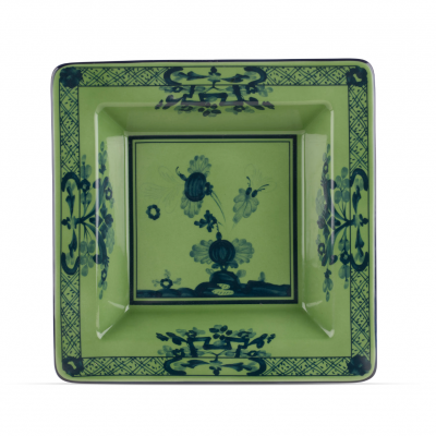 Квадратный лоток для мелочи от Ginori коллекция Oriente Italiano цвет Malachite