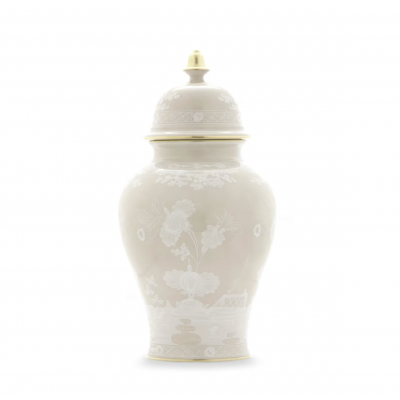 Большая ваза-потиш от Ginori коллекция Oriente Italiano цвет Meringa