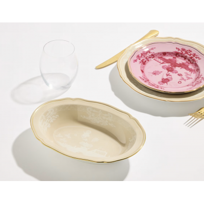 Овальная чаша от Ginori коллекция Oriente Italiano цвет Meringa