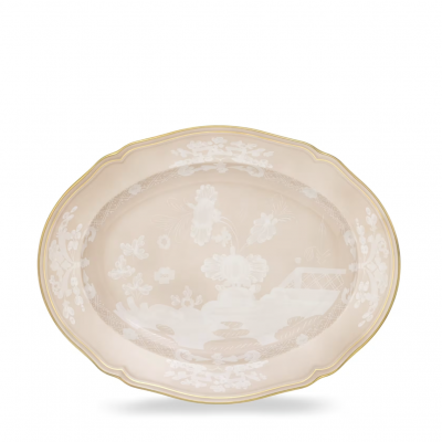 Овальное блюдце от Ginori коллекция Oriente Italiano цвет Meringa