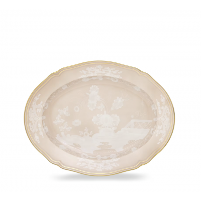 Овальное блюдце от Ginori коллекция Oriente Italiano цвет Meringa