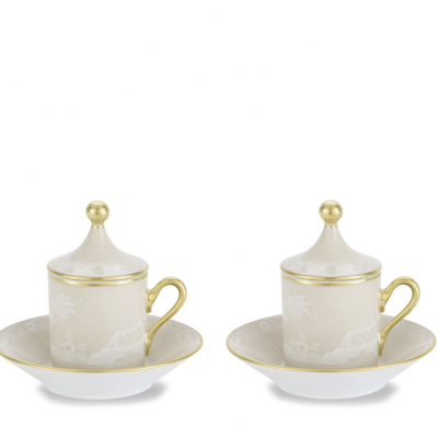 Набор для эспрессо на двоих от Ginori коллекция Oriente Italiano цвет Meringa
