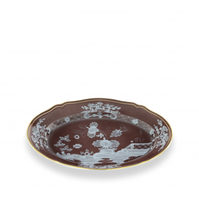 Овальное блюдо от Ginori коллекция Oriente Italiano цвет Castagna