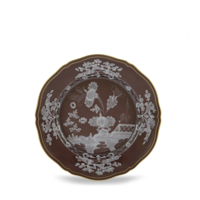 Плоская тарелка от Ginori коллекция Oriente Italiano цвет Castagna
