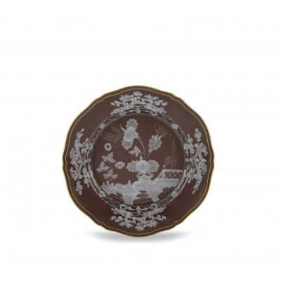 Плоская тарелка от Ginori коллекция Oriente Italiano цвет Castagna