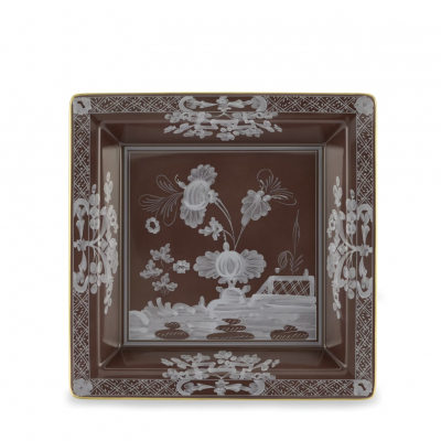 Большой квадратный поднос для пеленания от Ginori коллекция Oriente Italiano цвет Castagna