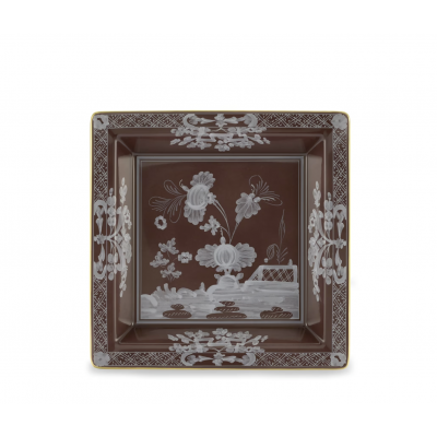 Большой квадратный поднос для пеленания от Ginori коллекция Oriente Italiano цвет Castagna