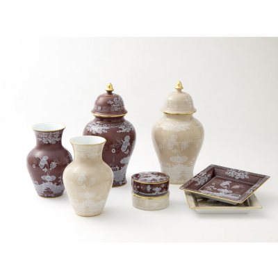 Большой квадратный поднос для пеленания от Ginori коллекция Oriente Italiano цвет Castagna