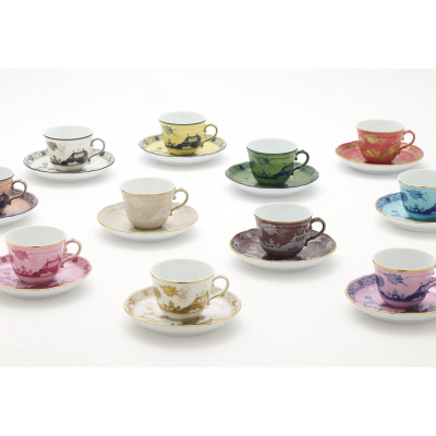 Блюдце для эспрессо от Ginori коллекция Oriente Italiano цвет Castagna