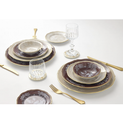 Суповая тарелка от Ginori коллекция Oriente Italiano цвет Castagna