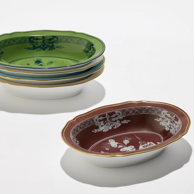 Овальная чаша от Ginori коллекция Oriente Italiano цвет Castagna