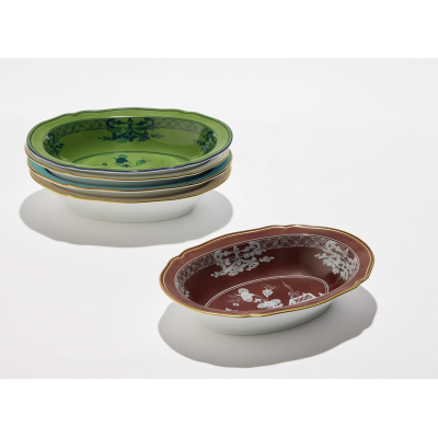 Овальная чаша от Ginori коллекция Oriente Italiano цвет Castagna