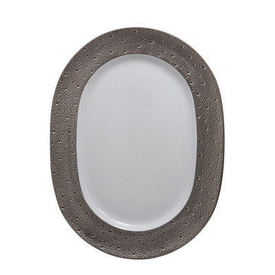 Блюдо овальное 43см серии Ecume Platine Bernardaud Блюдо овальное 43см серии Ecume Platine Bernardaud