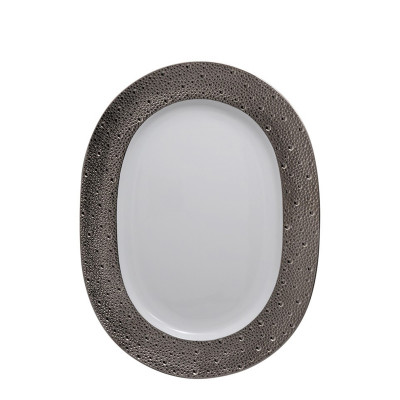 Блюдо овальное 35см серии Ecume Platine Bernardaud Блюдо овальное 35см серии Ecume Platine Bernardaud