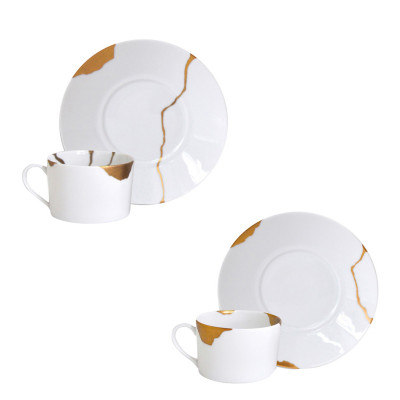 Чашка для завтрака с блюдцем 250мл, 2шт. от Kintsugi - Sarkis Bernardaud Чашка для завтрака с блюдцем 250мл, 2шт. от Kintsugi - Sarkis Bernardaud