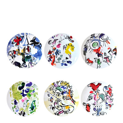 Тарелка главная 27см, 6шт. серии Les vitraux d'Hadassah - Marc Chagall Bernardaud