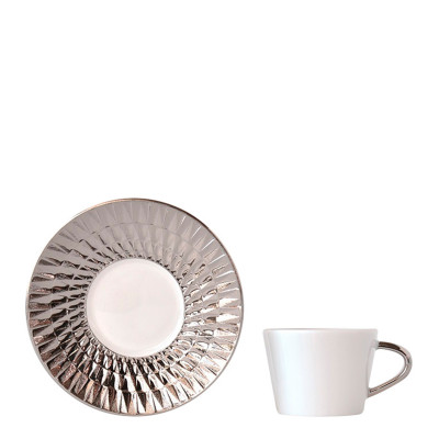 Чашка эспрессо с блюдцем 80мл серии Twist Platine Bernardaud