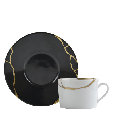 Чашка чайная с блюдцем 150мл от Kintsugi - Sarkis Carbon Bernardaud