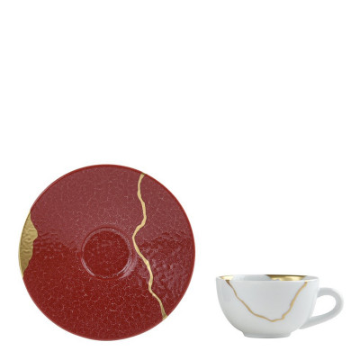 Чашка кофейная с блюдцем 100мл от Kintsugi - Sarkis Rouge Empereur Bernardaud Чашка кофейная с блюдцем 100мл от Kintsugi - Sarkis Rouge Empereur Bernardaud