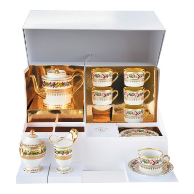 Чайный сервиз на 6 персон 15 предметов от Botanique Bernardaud Чайный сервиз на 6 персон 15 предметов от Botanique Bernardaud
