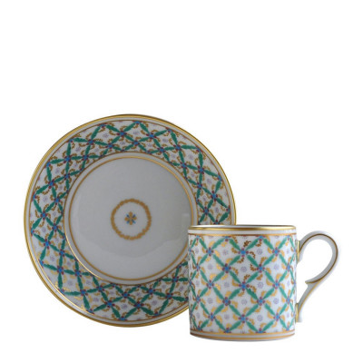 Чашка с блюдцем от Historic Cups Quadrille Verte Bernardaud