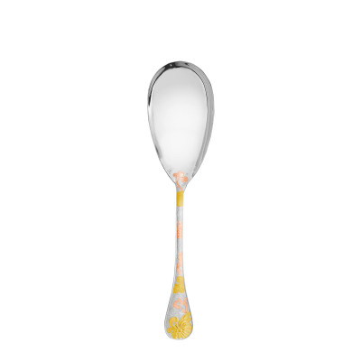 Ложка для риса / фри 25см от Jardin d'Eden Посеребрение + узорная желтая и розовая позолота Christofle