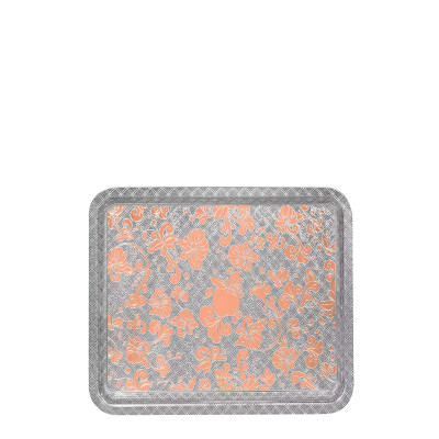 Поднос прямоугольный 20х16см от Jardin d'Eden Посеребрение + узорная розовая позолота Christofle