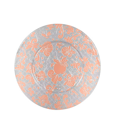 Тарелка подстановочная 32,5см серии Jardin d'Eden Посеребрение + узорная розовая позолота Christofle