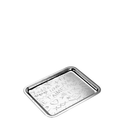 Поднос прямоугольный 20 x 16см серии Graffiti Серебро Christofle Поднос прямоугольный 20 x 16см серии Graffiti Серебро Christofle