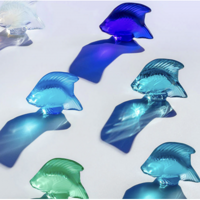 Скульптура рыбы цвет Бирюзовый кристалл Ферра от Lalique