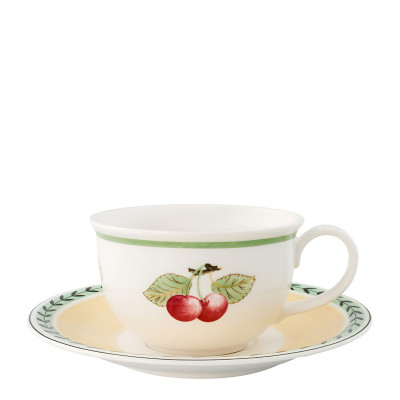 Чашка Café au lait с блюдцем 0,5л French Garden Charm & Breakfast Villeroy & Boch Чашка Café au lait с блюдцем 0,5л French Garden Charm & Breakfast Villeroy & Boch