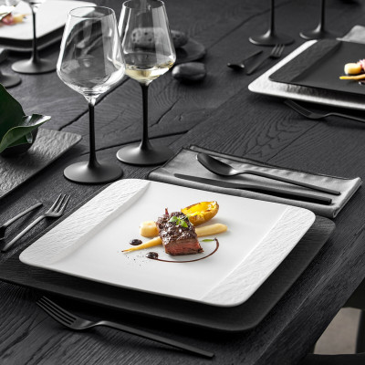 Квадратная обеденная тарелка 28 см Manufacture Rock Blanc Villeroy & Boch Квадратная обеденная тарелка 28 см Manufacture Rock Blanc Villeroy & Boch