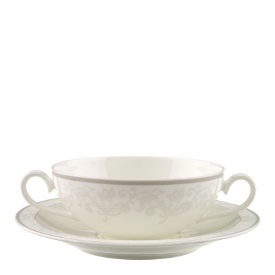 Чаша суповая с блюдцем 0,4л Gray Pearl Villeroy & Boch	 Чаша суповая с блюдцем 0,4л Gray Pearl Villeroy & Boch