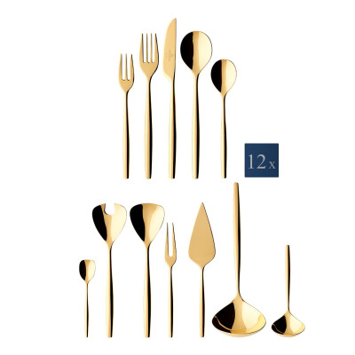 Набор столовых приборов из 70 предметов MetroChic Сталь + сплошная позолота Villeroy & Boch	 Набор столовых приборов из 70 предметов MetroChic Сталь + сплошная позолота Villeroy & Boch